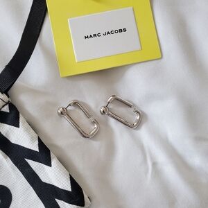 Marc Jacobs The J Marc Hoops Earrings in Silver with Original Packaging